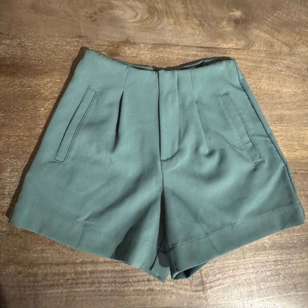 A New Day Mutes Teal High Waisted Tailored Shorts Size 2
